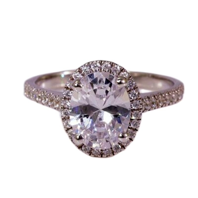 Bague d'éternité argent sterling 925 anneau serti diamants halo