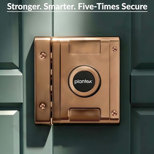 Image of Plantex Stainless Steel Deadbolt Lock /Pentabolt Main Door Lock /5-Point Security Door Lock Set with Anti Theft Mechanism - 5 Years of Warranty (PVD Rose Gold)