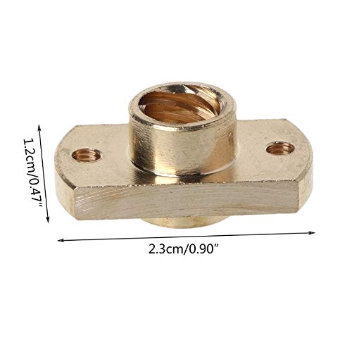 Lysee 3D Printer Parts & Accessories - T8 nut Pitch 2mm Lead 8mm Brass T8x8mm Flange Lead Screw Nut for c.c Parts Dropship