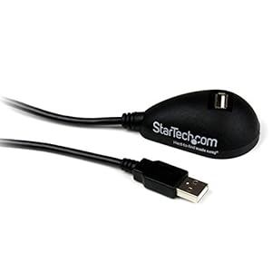 StarTech.com USB 2.0 verlenging 1,5 m met dockingstation, USB-A verlengkabel, stekker op bus met standaard in zwart
