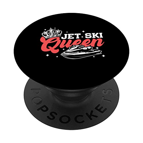 Jet Ski Queen Watersports Ocean Jetboat Jetskiing PopSockets Swappable PopGrip, Black