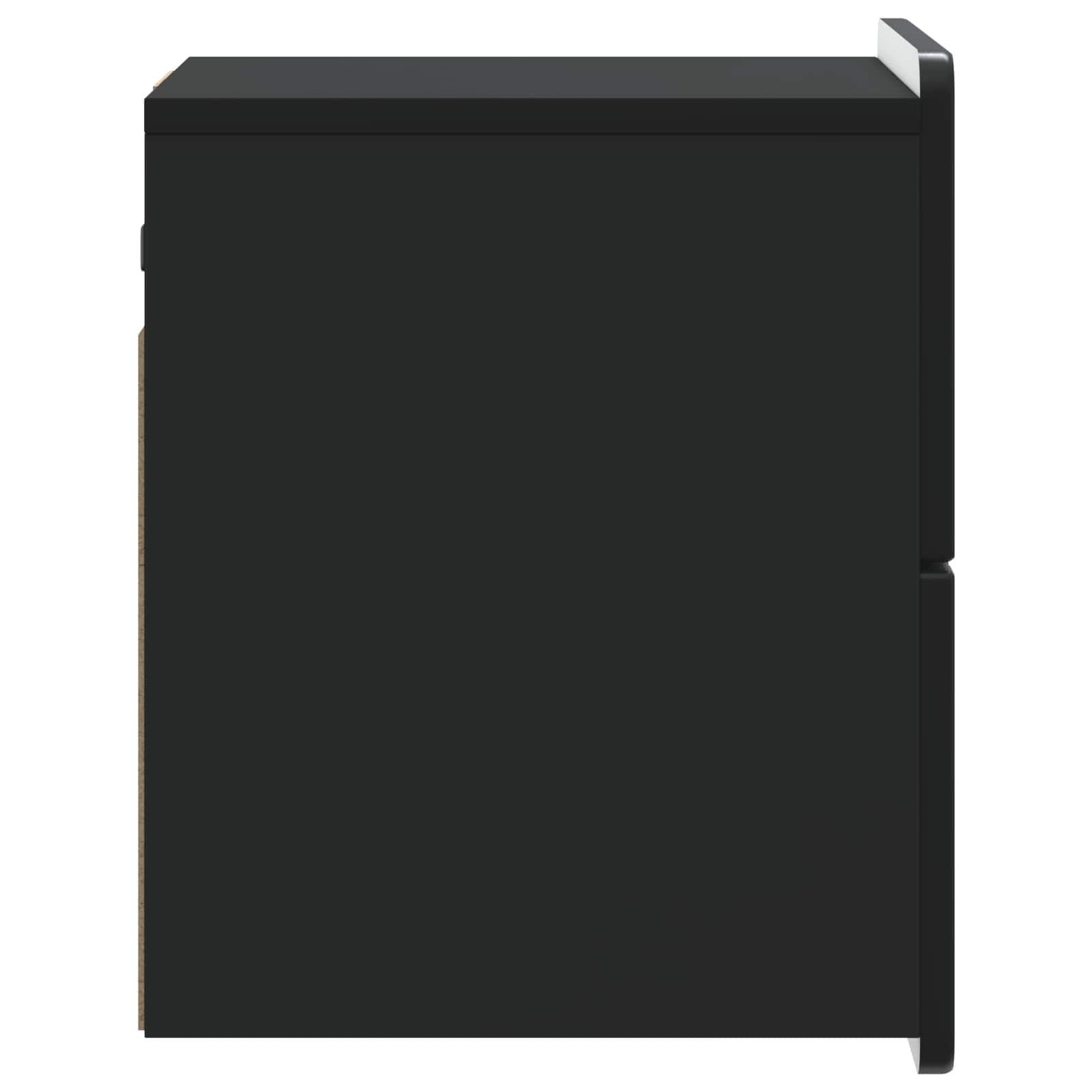 vidaXL Wisząca Szafka Nocna Czarny 33 x 34,5 x 43 cm