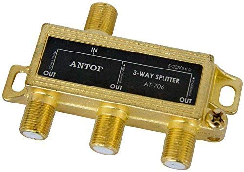 3 Way Antenna Coaxial Splitter ，TV Signal Splitter 2GHz- 5-2050MHz - Low-Loss RF