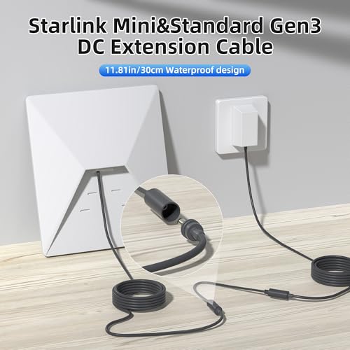 Image of Starlink Mini Extension Cable DaierTek Waterproof Starlink Standard Standard 4 /4X(Gen3) DC Cable Connector Female to Female Adapter, 0.98FT, Protable, for Camp Travel Car Rv