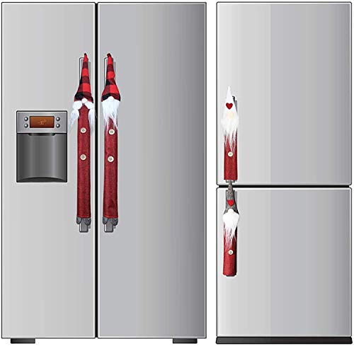 image for MorTime Christmas Refrigerator Handle Covers, Set of 8 Santa Claus Sno