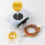 Sanwa GT-Y Octagonal Gate + SANWA JLF-TP-8YT Original Joystick Yellow - for Arcade Jamma Game 4 & 8 Way Adjustable, Compatible with Catz Mad SF4 Tournament Joystick (Yellow Ball Top) S@NWA