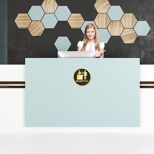 Image of Rousrie Reception Stickers For Glass Doors (Size: 6 Inch) For Office, Stores, Cafe, Hotel, Restaurant, Business & Shop, Self-Adhesive, Acrylic Signage (Reception)