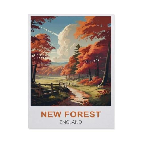 Jigsaw Puzzle 1000 Pieces for Adults，New Forest England，Teens Boys Girls Puzzles Difficult Thick Sturdy Pieces Challenging Puzzle for Party Games（38x26cm）-DI46