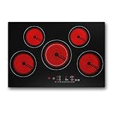 VBGK Electric cooktop 30 inch, 5 burner Electric Stove Built-in and Countertop Electric Stove Top, L