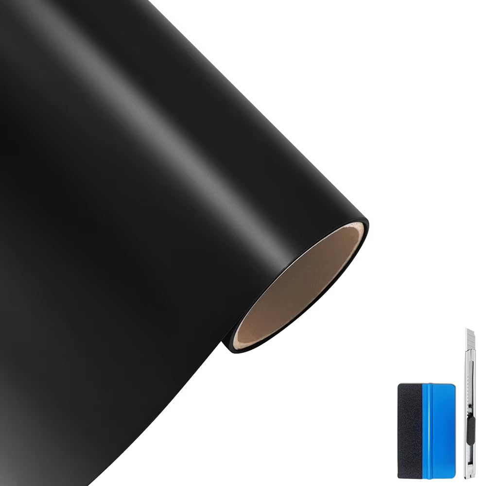 NewL Vinilo Adhesivo Envolvente Negro Mate Premium de Pet para Automóviles - Pegatinas DIY para Coches, Decals y Película de Auto (30cm x 300cm)