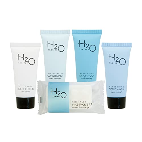H2O Therapy Hotel Soaps And Toiletries Bulk Set | 1-Shoppe All-In-Kit Amenities For Hotels & Airbnb | .85Oz Hotel Shampoo & Conditioner, Body Wash, Body Lotion & 1 Oz Bar Soap Travel Size | 75 Pieces #TOP30