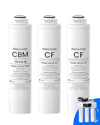 Waterdrop RT-2CFCBM Filter, Replacement for Waterdrop T3-M Tankless Reverse Osmosis Water Filter System (????????*???? + ????????????*????), 1-Year Combo