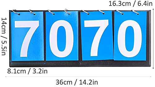 Marcador para deportes con doble cara azul 4 dígitos miniatura 5