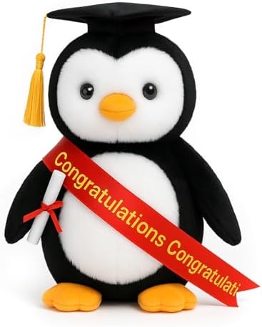 Amazon.com: WEIGEDU Plush Penguin Stuffed Animal with Graduation ...