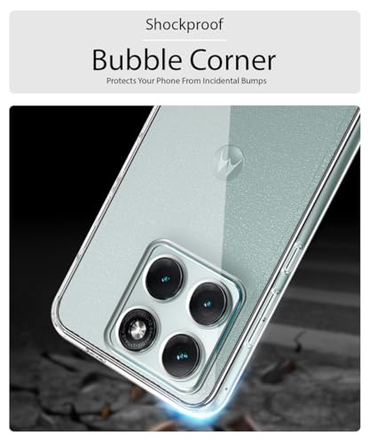 Image of WOW IMAGINE Transparent Back Cover Case for Motorola Moto Edge 70 Fusion 5G | Raised Bumps for Full Device & Camera Protection Shockproof TPU Silicone Back Case Mobile Cover - Transparent