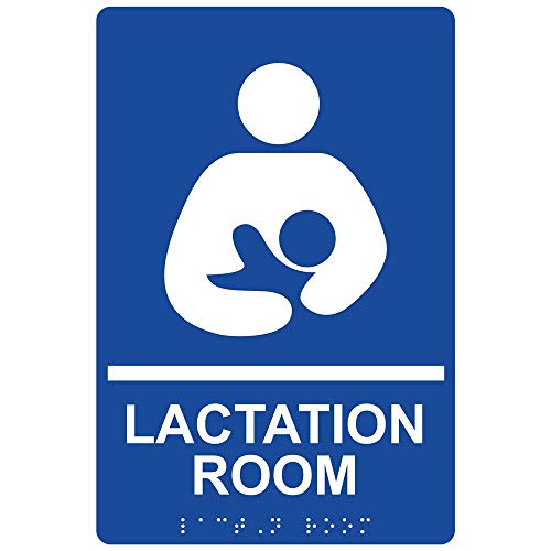 Panneau de lactation braille ADA acrylique bleu signalisation murale adhésive