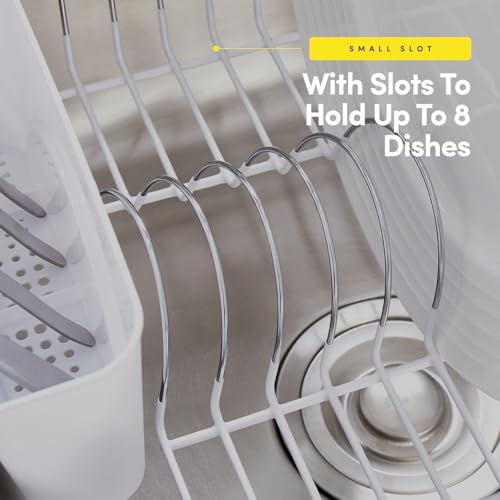 image for Sweet Home Collection Metal 2 Piece Dish Drying Rack Set Drainer with 