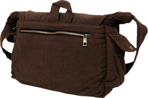 Image of ROUGH CANVAS COTTON MESSENGER BAG /BRASS ZIPPER CLOSURE /HANDMADE /ANTIQUE /VINTAGE /ECO LOVELY /UNISEX /SUSTAINABLE /HIGHLY DURABLE /WASHABLE /NATURAL