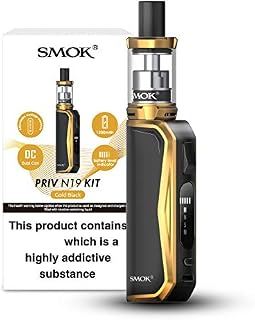 SMOK Priv N19 Kit [Gold/Black] E Cigarette Vape Starter Kit No Nicotine