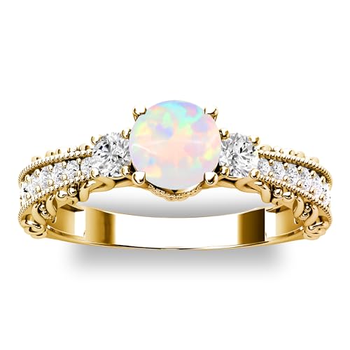 Silver 10K 14K 18K Gold Gemstone Engagement Ring for Women 1 Cara...