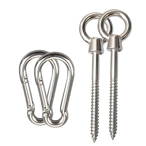 CIYODO 4-Piece Stainless Steel Camping Hook Kit Hammock Hanging Hardware for Wall Studs Drywall and Posts