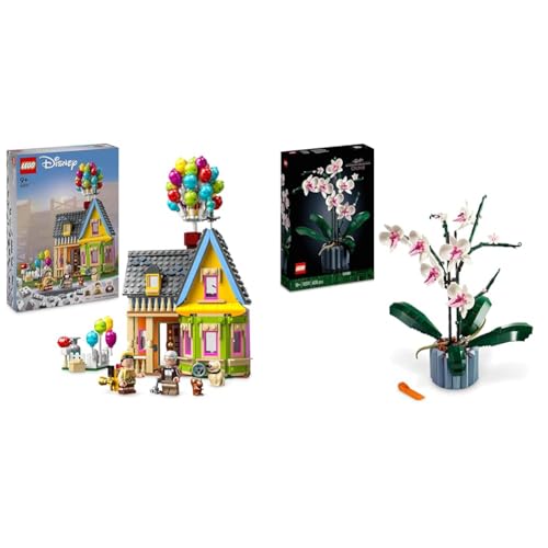 LEGO 43217 Disney and Pixar ‘Up’ House​ Buildable Toy with Balloons & 10311 Icons Orchid Artificial Plant Building Set with Flowers