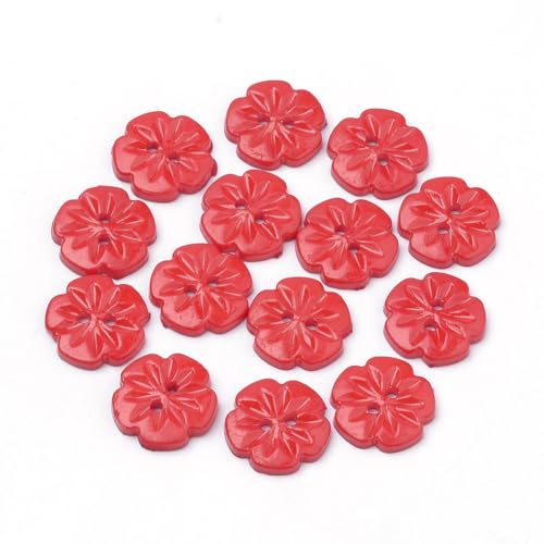 Boutons de couture en acrylique fleur 2 trous fabrication bijoux - 4