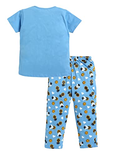 Image of Girls Set of Cotton CartoonPrinted Tshirt Pajama Regular Fit