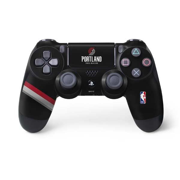 Skinit Decal Gaming Skin Compatible with PS4 Controller - Officially Licensed NBA Portland Trail Blazers Away Jersey Design