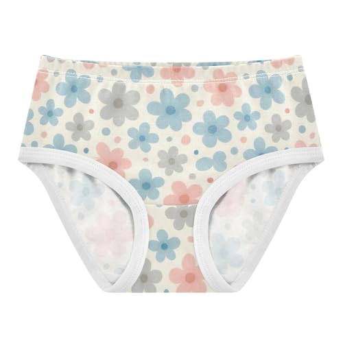 Joisal Cotton Toddler Underwear Floral Pastel Floral Pink Blue Grey Girl Panties Cute Print Undies Kids Briefs 2t