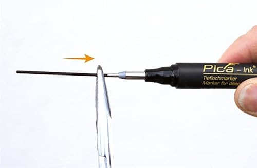 Miniatura 4 de Pica Rotulador rojo tinta para agujeros profundos punta fina de precisión 150-40