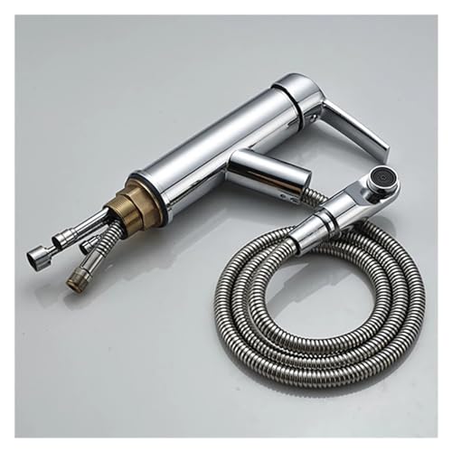 Robinet pivotant extractible en laiton pour évier de salle de bains