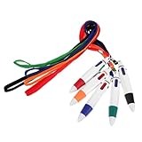 CLISPEED 5 Stück Mehrfarbige Einziehbare Kugelschreiber mit Umhängeband Farben Rot Grün Blau...