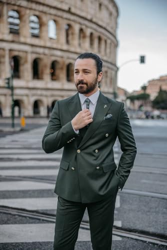 Mens Suit Double Breasted Suit Men Slim Fit 2 Piece Suit Blazer Pants Wedding Prom Suit for Men4