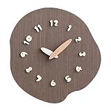 Lizhuzhuzs28 Orologio da Muro Orologio da parete di ispirazione nordica. Uso in soggiorno. Funzionamento silenzioso. Alimentato a batteria Orologio da Parete(Bruin)