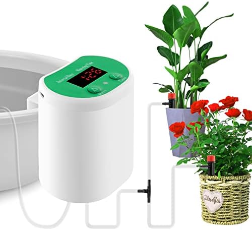 Automatic Watering System for Potted Plants Watering Devices Automatic Plant Waterer System with 4 Irrigation Drippers and 2 Sprinkler Chargeable