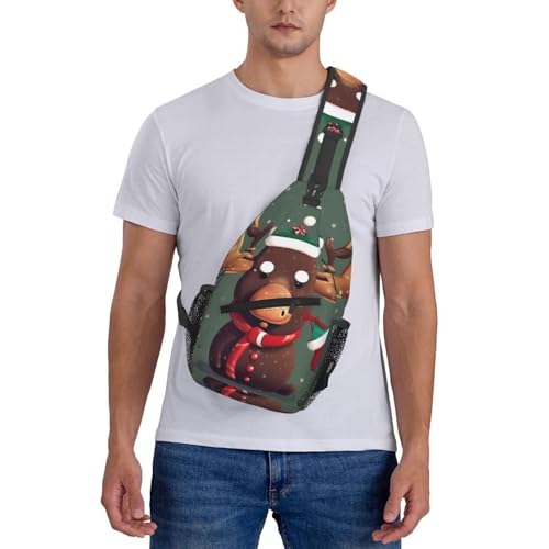 Mochila Bandolera con Estampado de Alce Navideño Unisex miniatura 7