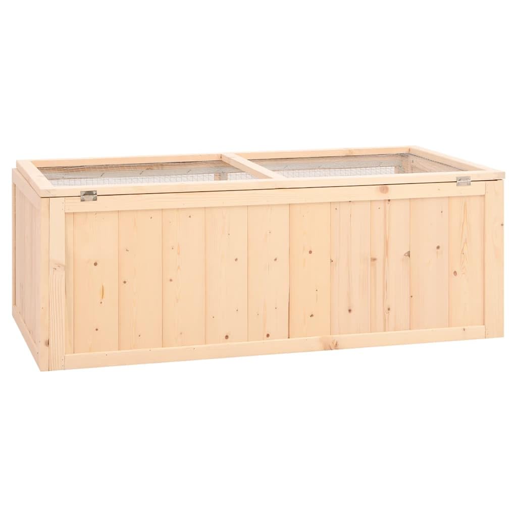 Jaula para hámster de madera maciza de abeto, 104 x 52 x 38 cm | Casa para roedores para el salón con techo plegable, malla de alambre y práctica bañera extensible para una fácil limpieza.
