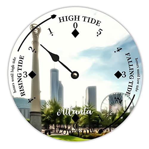 Atlanta City Scene Tide Clock Wooden Nautical Home Decor