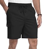 NITAGUT Mens Cargo Shorts 7' Casual Drawstring Elastic Waist Summer Vacation Shorts with Utility Flap Pockets...