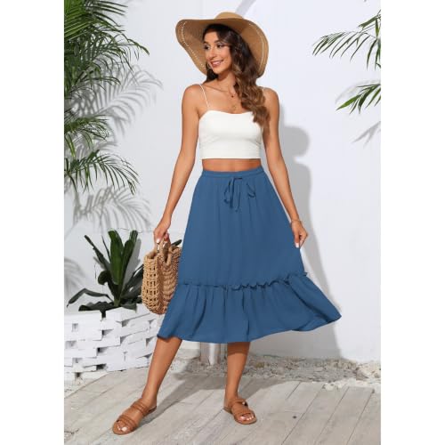 Image of Witsmile High Waist Tiered Skirts for Women Flowy Skirts for Women Long Length with Pockets 2026 Fashion Trendy