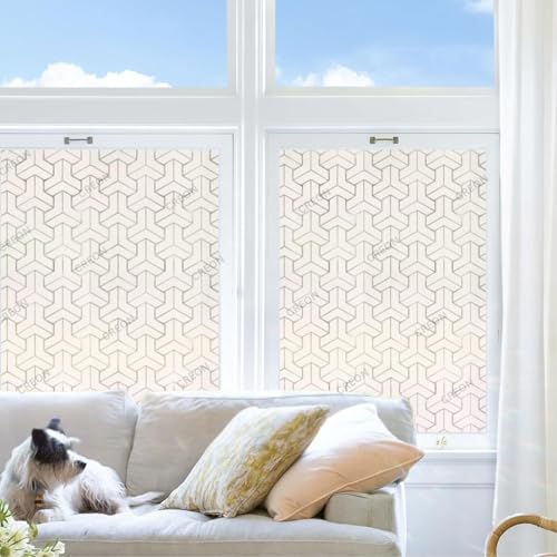 Image of CREON Frosted Glass Window Privacy Film - UV Sun Blocking Heat Control, Static Cling Removable & Reusable for Home, Bathroom, and Office (24 X 48 Inch)