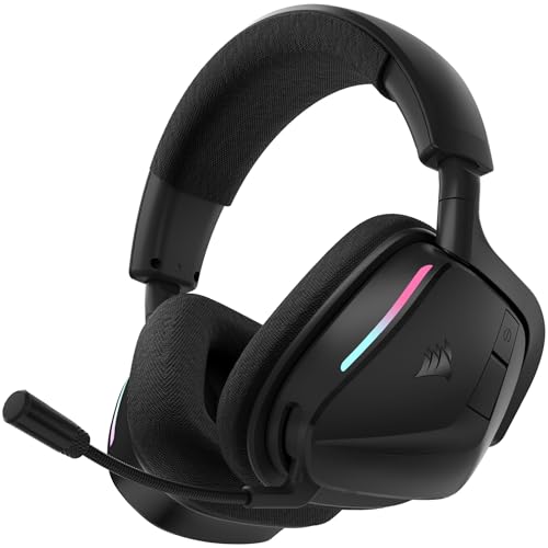 CORSAIR VOID v2 Cuffie da Gioco Wireless con Bluetooth per PC, PS5, PS4, Switch e Dispositivi Mobili – Dolby Atmos, Multipiattaforma Dual Wireless, Batteria di Lunga Durata, Ricarica Rapida – Carbonio