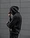 COOFANDY Men's Fashion Hoodies Sweatshirt Long Sleeve Workout Waffle Pattern Sweatshirts Solid Long Sleeve Pullover Black