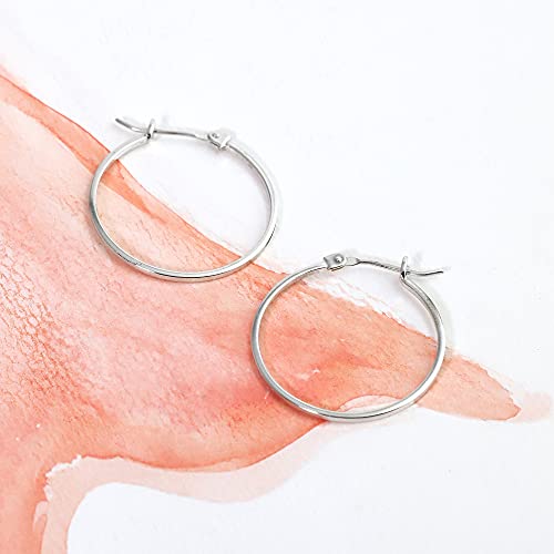 Boma Jewelry Sterling Silver 1 Inch Classic Snap Down Closure Hoop Earrings3