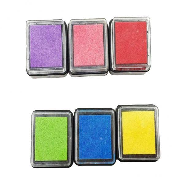 ATORSE 6x6 Colors Ink Pad Stamps Partner Finger Painting DIY Craft for Kids Washable-image-39