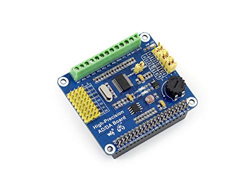 Waveshare Raspberry Pi AD/DA Expansion Sheild Board for Adding High-Precision AD/DA Functions to Raspberry Pi Onboard ADS1256 DAC8552 Sensor Interface