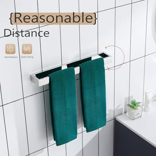 Image of KOKOSIRI Towel Holder Chrome Bath Towel Bar Rack 16-Inch Kitchen Holder Polished Stainless Steel for Bathroom Hardware Wall Mounted, 1 Pack B4008CH-L16