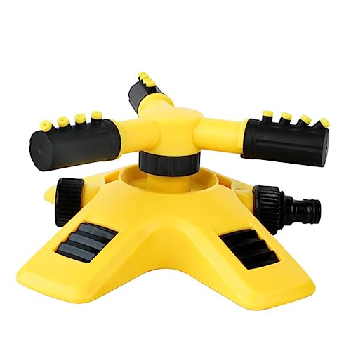 SUPVOX Arroseur Rotatif pour Jardin 360° Automatique en Plastique Jaune pour Irrigation Pelouse Et Serrage Pulvérisation Réglable Base Lestée