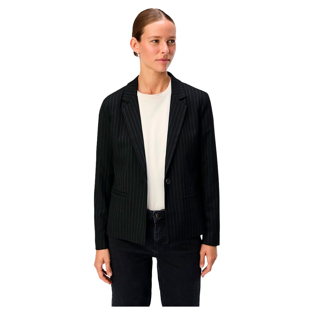 Object Objlisa L/s Button Blazer Aop Noos Blazer Femme Size Köp Object Collectors Item OBJLISA L/S BUTTON BLAZER NOOS - Black Blazer Femme Noir